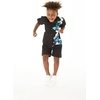 image:imageHawaii Hangover Family Matching Clothes Watercolor Orchid Black Turquoise  Family matching Hawaiian outfits Watercolor Orchid Black Turquoise quick dry stretch fabric machine washableBoy Short Sleeve Side