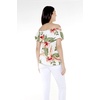 image:imageHawaii Hangover Family Matching Hawaiian Clothes Cream Rafelsia  Family matching Hawaiian outfits Cream Rafelsia lightweight rayon machine washable tropical floral print luaus cruisesWomen Offshoulder Ruffle Top