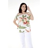 image:imageHawaii Hangover Family Matching Hawaiian Clothes Cream Rafelsia  Family matching Hawaiian outfits Cream Rafelsia lightweight rayon machine washable tropical floral print luaus cruisesWomen Offshoulder Ruffle Top