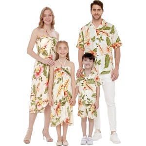 image:imageHawaii Hangover Family Matching Hawaiian Clothes Cream Rafelsia  Family matching Hawaiian outfits Cream Rafelsia lightweight rayon machine washable tropical floral print luaus cruisesWomen Halter
