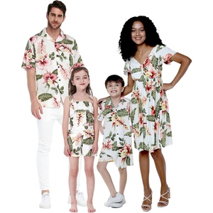 image:imageHawaii Hangover Family Matching Hawaiian Clothes Cream Rafelsia  Family matching Hawaiian outfits Cream Rafelsia lightweight rayon machine washable tropical floral print luaus cruisesWomen Cap Sleeve