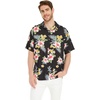 image:imageMatchable Couple Hawaiian Shirt or Wrap Dress Signature Prints HibiscusMen Hibiscus Black