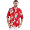 image:imageMatchable Couple Hawaiian Shirt or Wrap Dress Signature Prints HibiscusWomen Hibiscus Red