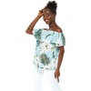 image:imageWispy Cereus Light Blue Family Matching Hawaiian ClothesWomen Offshoulder Ruffle Top