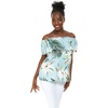 image:imageWispy Cereus Light Blue Family Matching Hawaiian ClothesWomen Offshoulder Ruffle Top