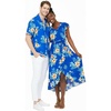 image:imageMatchable Couple Hawaiian Shirt or Wrap Dress Signature Prints HibiscusMen Hibiscus Blue