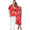 image:imageMatchable Couple Hawaiian Shirt or Wrap Dress Signature Prints HibiscusWomen Hibiscus Red