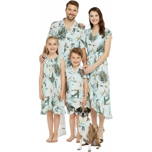 image:imageWispy Cereus Light Blue Family Matching Hawaiian ClothesWomen 34 Sleeve